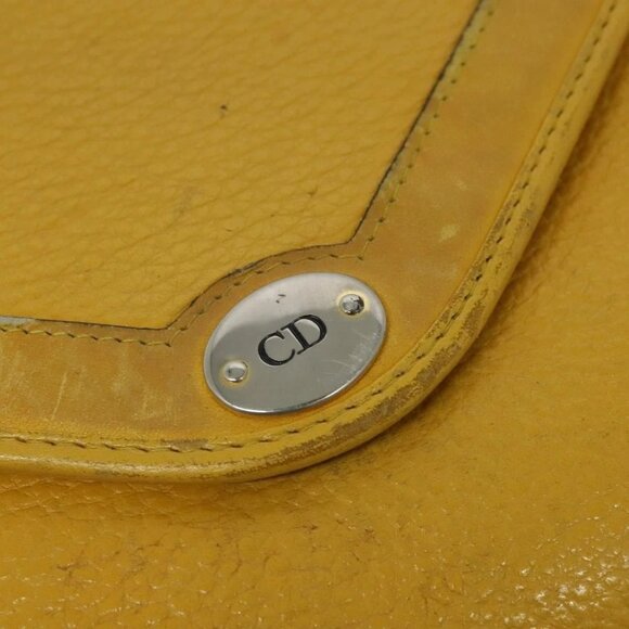 Christian Dior Hand Bag Leather 2way Yellow Gold Auth BA2590 - Picture 10 of 16
